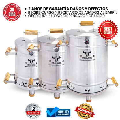 Barril Asador en Acero Inoxidable